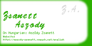 zsanett aszody business card